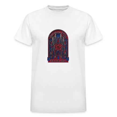 Barcelona Scarlet Pride T Shirt, Vibrant City Gift - Heavyweight Unisex T-Shirt by Gildan
