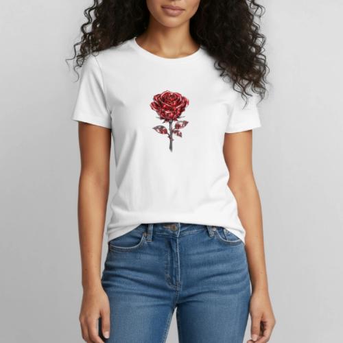 Silver Rose - Heavyweight Unisex T-Shirt by Gildan