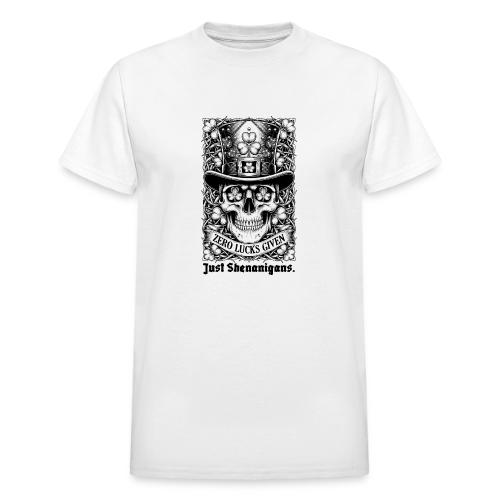 Salty Shamrock Skull T-Shirt - Heavyweight Unisex T-Shirt by Gildan