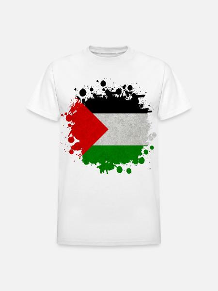Palestine Blob / Flag Gift - Heavyweight Unisex T-Shirt by Gildan - white