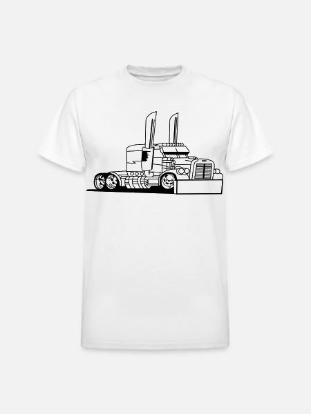 Comic style truck - Heavyweight Unisex T-Shirt by Gildan - white