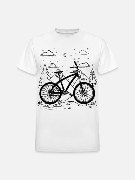 Mountain Biking Comic Style - Heavyweight Unisex T-Shirt by Gildan - white