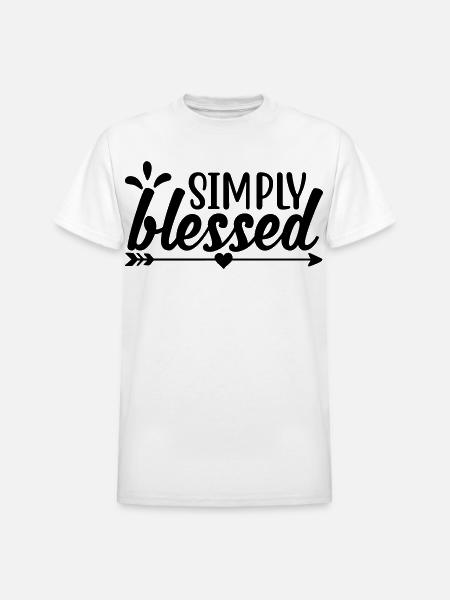 Simply Blessed - Heavyweight Unisex T-Shirt by Gildan - white