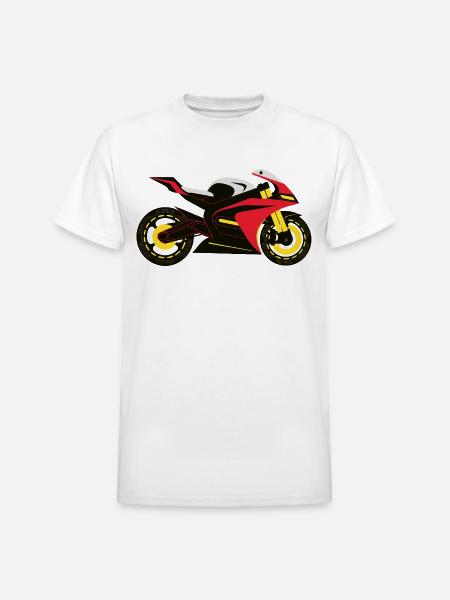 Crimson Vortex Streetbike - Heavyweight Unisex T-Shirt by Gildan - white