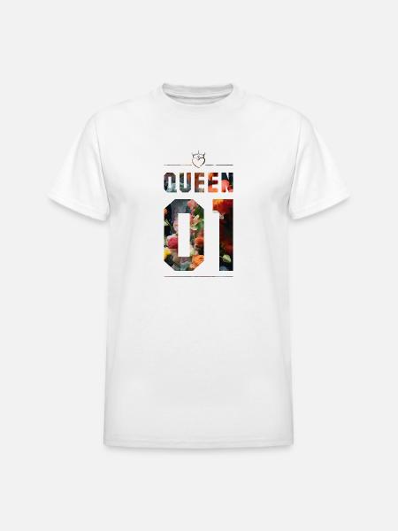 KING AND QUEEN - Heavyweight Unisex T-Shirt by Gildan - white