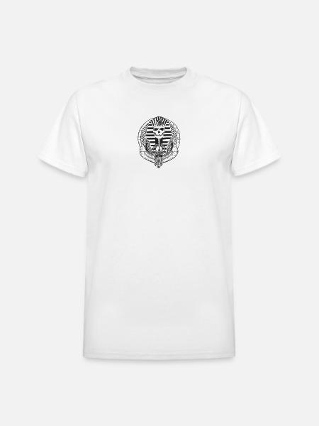 Skull Crest with Wings Emblem - Heavyweight Unisex T-Shirt by Gildan - white