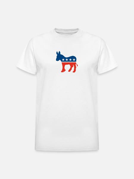 Democrat Logo - Heavyweight Unisex T-Shirt by Gildan - white