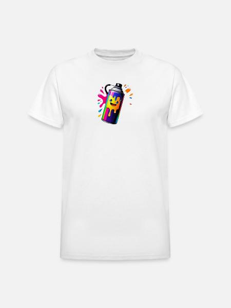 Rainbow Spray Paint Mascot - Heavyweight Unisex T-Shirt by Gildan - white