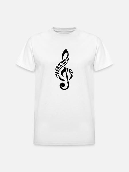 Elegant Tattoo Style Clef - Heavyweight Unisex T-Shirt by Gildan - white