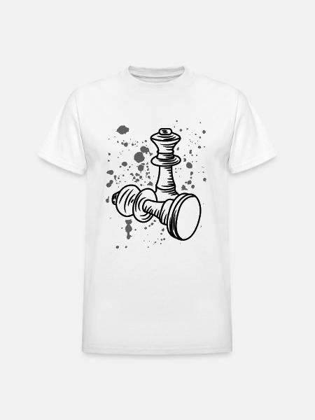 Chess Piece - Heavyweight Unisex T-Shirt by Gildan - white