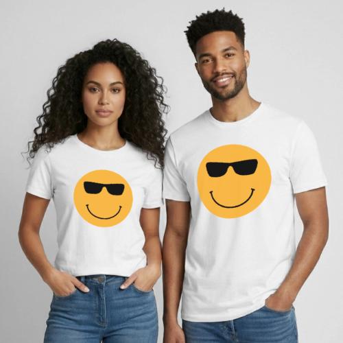 Orange Face with Sunglasses - Heavyweight Unisex T-Shirt by Gildan