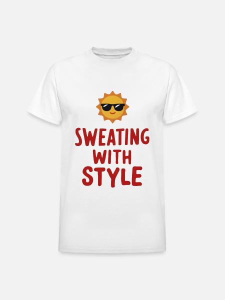 Sweating with Style - Heavyweight Unisex T-Shirt by Gildan - white