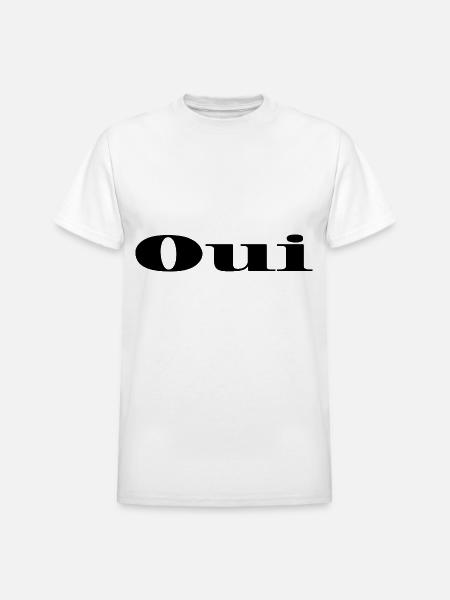 Oui - Heavyweight Unisex T-Shirt by Gildan - white