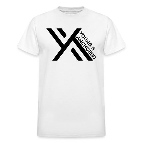 Young and Anchored Black Logo - Heavyweight Unisex T-Shirt by Gildan