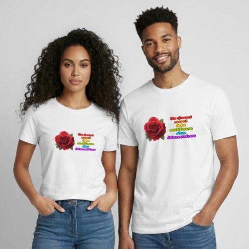 Thank You Educator: Pink and Rainbow Message - Heavyweight Unisex T-Shirt by Gildan
