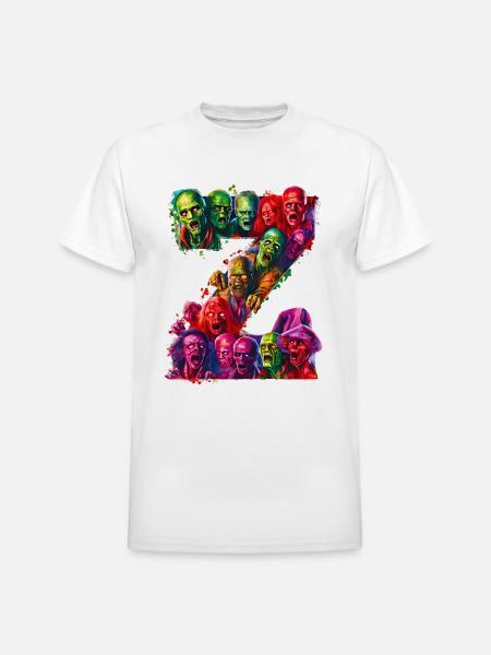 alphabet Z - Heavyweight Unisex T-Shirt by Gildan - white