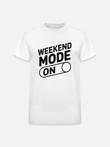 Weekend Mode On - Heavyweight Unisex T-Shirt by Gildan - white