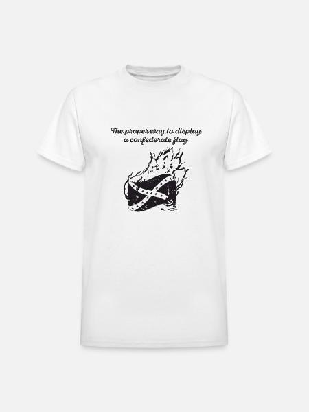 Burn the Confederate Flag - Heavyweight Unisex T-Shirt by Gildan - white