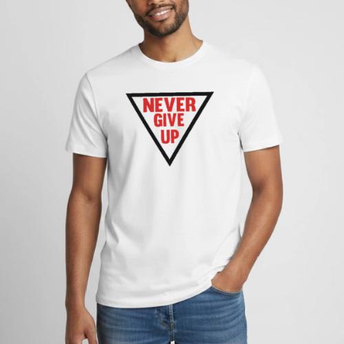 Never Give Up - Heavyweight Unisex T-Shirt by Gildan