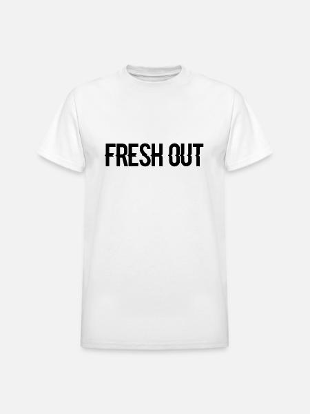 fresh out - Heavyweight Unisex T-Shirt by Gildan - white