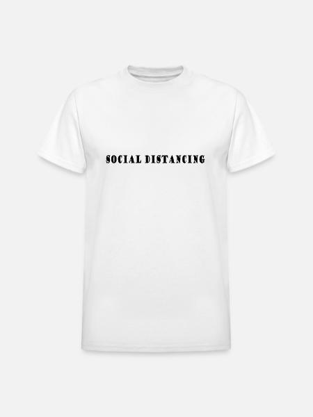 Social Distancing - Heavyweight Unisex T-Shirt by Gildan - white