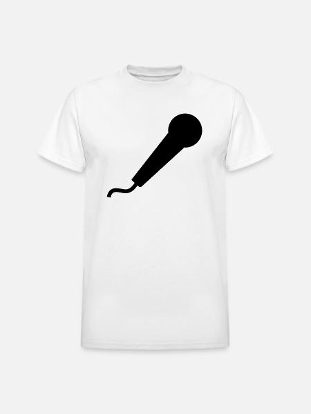 Microphone - Heavyweight Unisex T-Shirt by Gildan - white