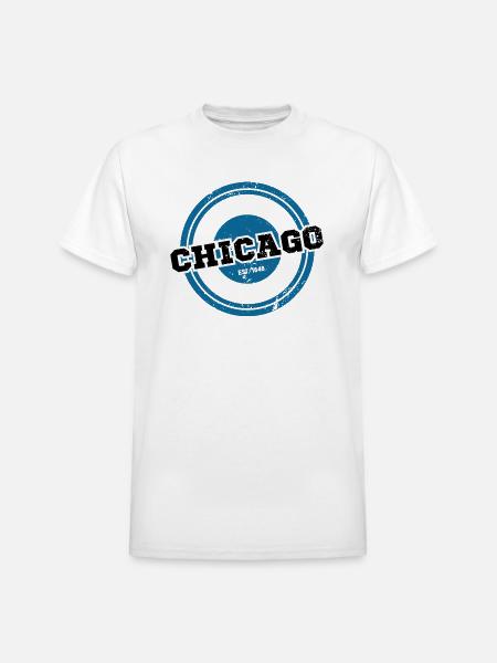 The Windy City Chicago - Heavyweight Unisex T-Shirt by Gildan - white