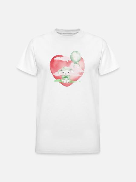 Baby Lamb - Heavyweight Unisex T-Shirt by Gildan - white