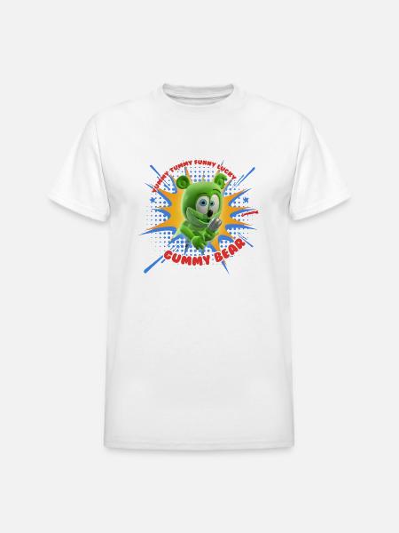 Funny Lucky Gummy Bear - Heavyweight Unisex T-Shirt by Gildan - white