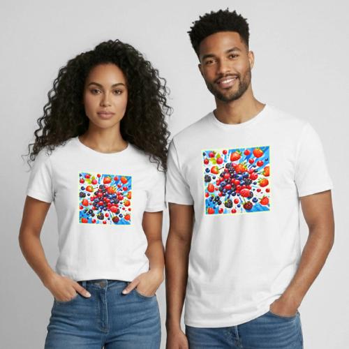 Colorful Berry Fiesta Design - Heavyweight Unisex T-Shirt by Gildan