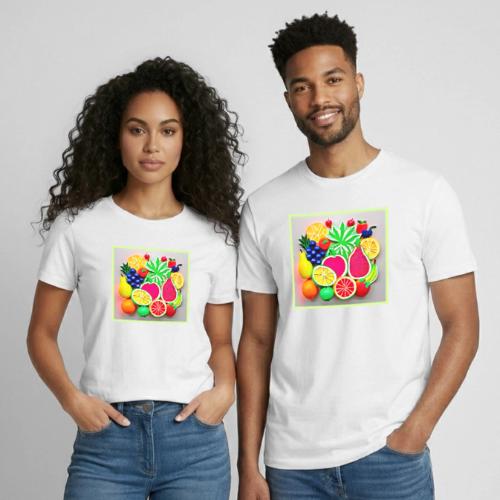 Colorful Fruit Pop Art - Heavyweight Unisex T-Shirt by Gildan