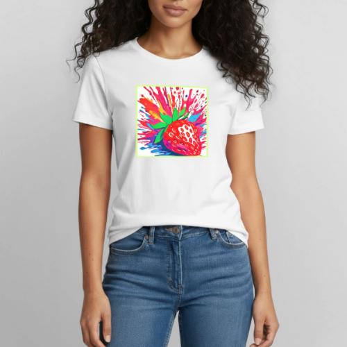 Splatter Strawberry Splash - Heavyweight Unisex T-Shirt by Gildan