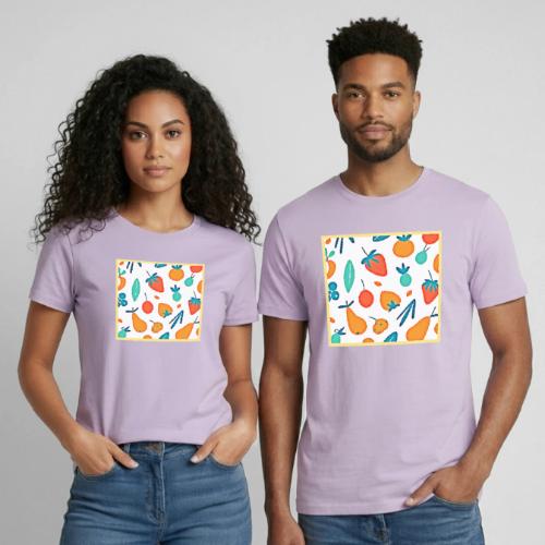 Fruit Whimsy: Playful Pattern - Heavyweight Unisex T-Shirt by Gildan