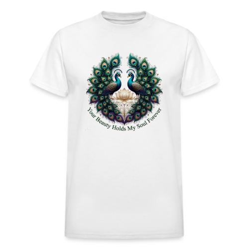 Your Beauty Holds My Soul Peacock Gifts T-Shirt - Heavyweight Unisex T-Shirt by Gildan
