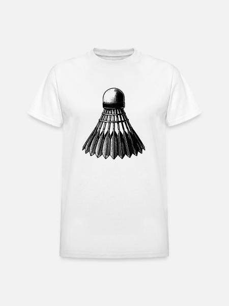 Badminton Ball Tattoo Style - Heavyweight Unisex T-Shirt by Gildan - white