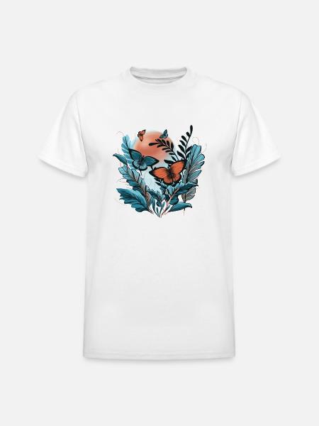 Butterflies planet - Heavyweight Unisex T-Shirt by Gildan - white