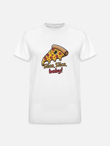Slice Slice Baby - Heavyweight Unisex T-Shirt by Gildan - white