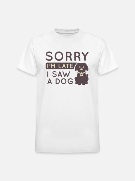 I Saw A Dog - Heavyweight Unisex T-Shirt by Gildan - white