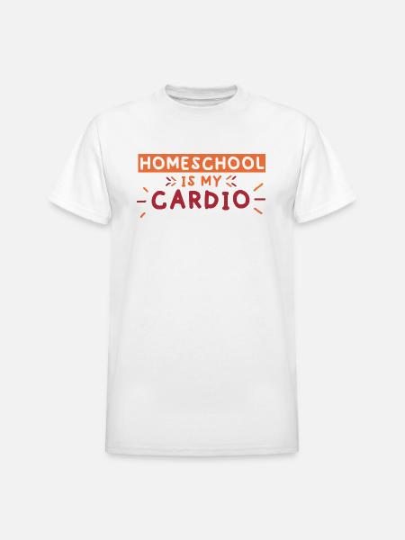 Homeschool Is My Cardio - Heavyweight Unisex T-Shirt by Gildan - white