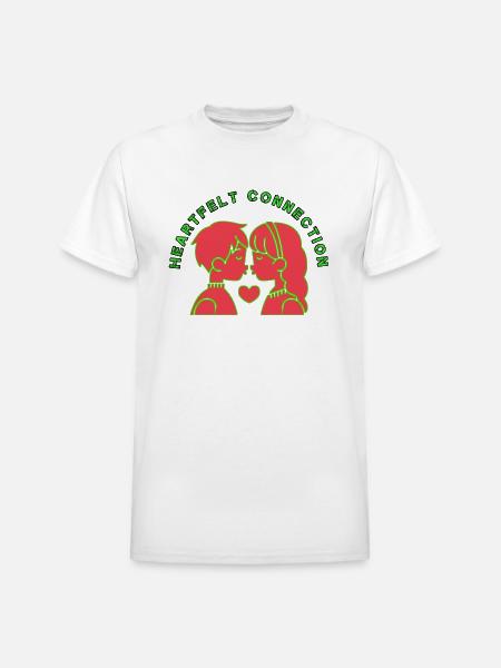 Heartfelt connection logo - Heavyweight Unisex T-Shirt by Gildan - white