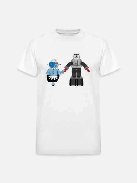 Rosie and Lost in Space Robot - Heavyweight Unisex T-Shirt by Gildan - white