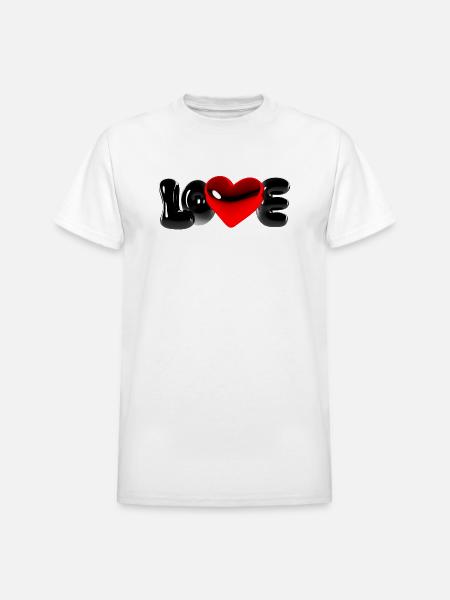 Love Bubble - Heavyweight Unisex T-Shirt by Gildan - white