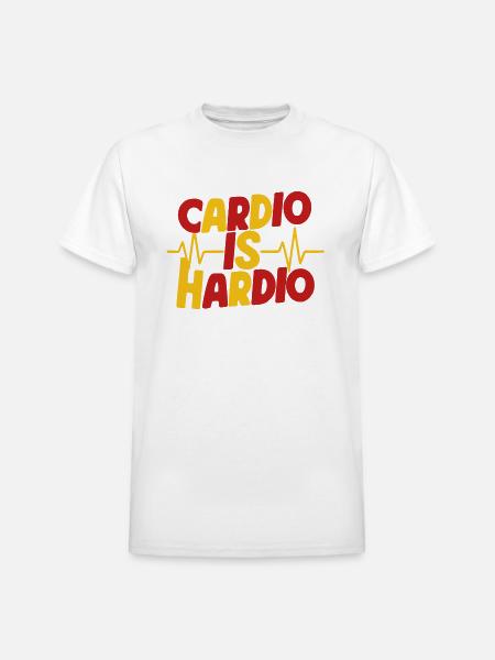Cardio is Hardio - Heavyweight Unisex T-Shirt by Gildan - white
