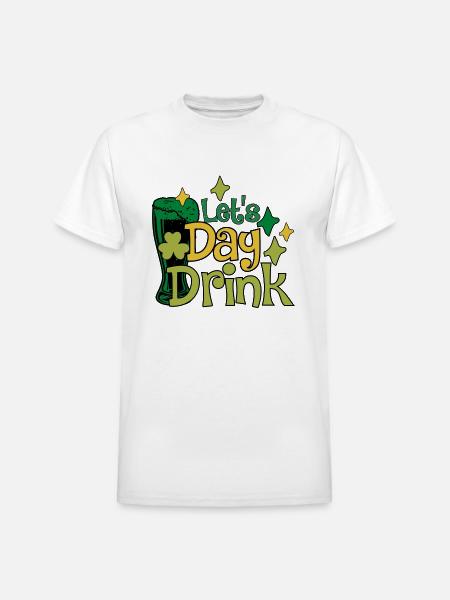 Lets Day Drink green - Heavyweight Unisex T-Shirt by Gildan - white