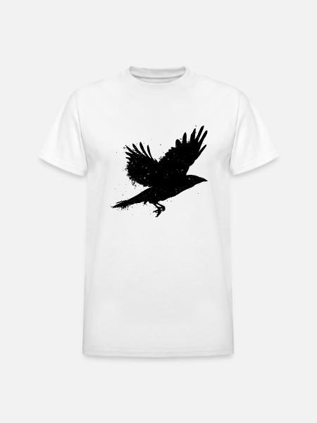 Grunge Raven - Heavyweight Unisex T-Shirt by Gildan - white