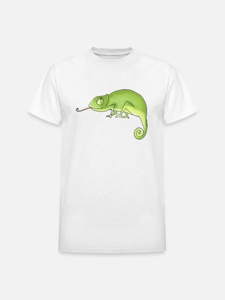 Green Chameleon - Heavyweight Unisex T-Shirt by Gildan - white