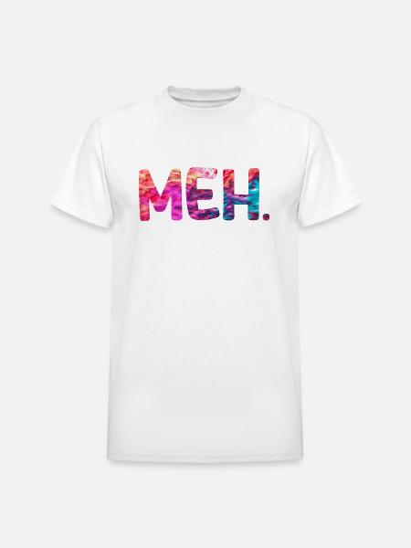 meh funny - Heavyweight Unisex T-Shirt by Gildan - white