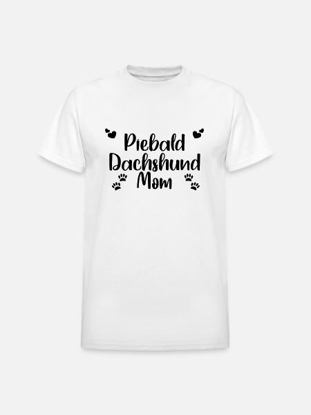 Piebald Dachshund Mom - Heavyweight Unisex T-Shirt by Gildan - white