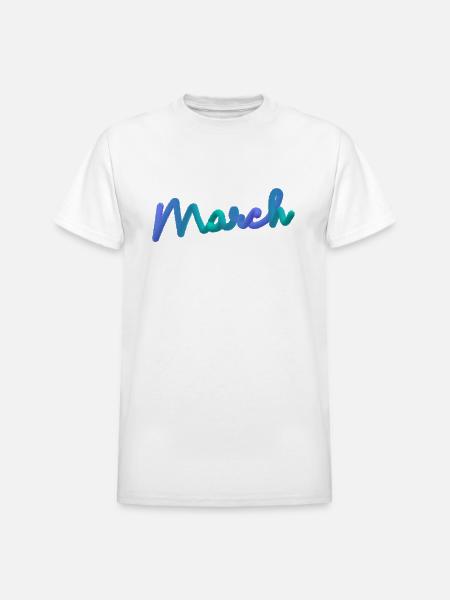 March - Heavyweight Unisex T-Shirt by Gildan - white