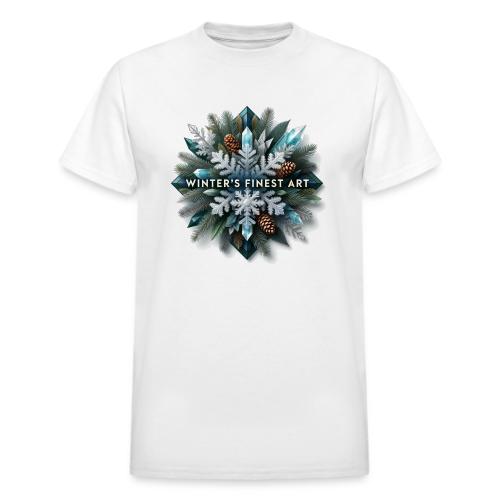 Intricate Frozen Evergreen T-Shirt - Heavyweight Unisex T-Shirt by Gildan